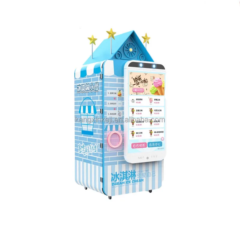 Different Flavours Automatic Unmanned 24 Hours Ice Cream Vending Machine