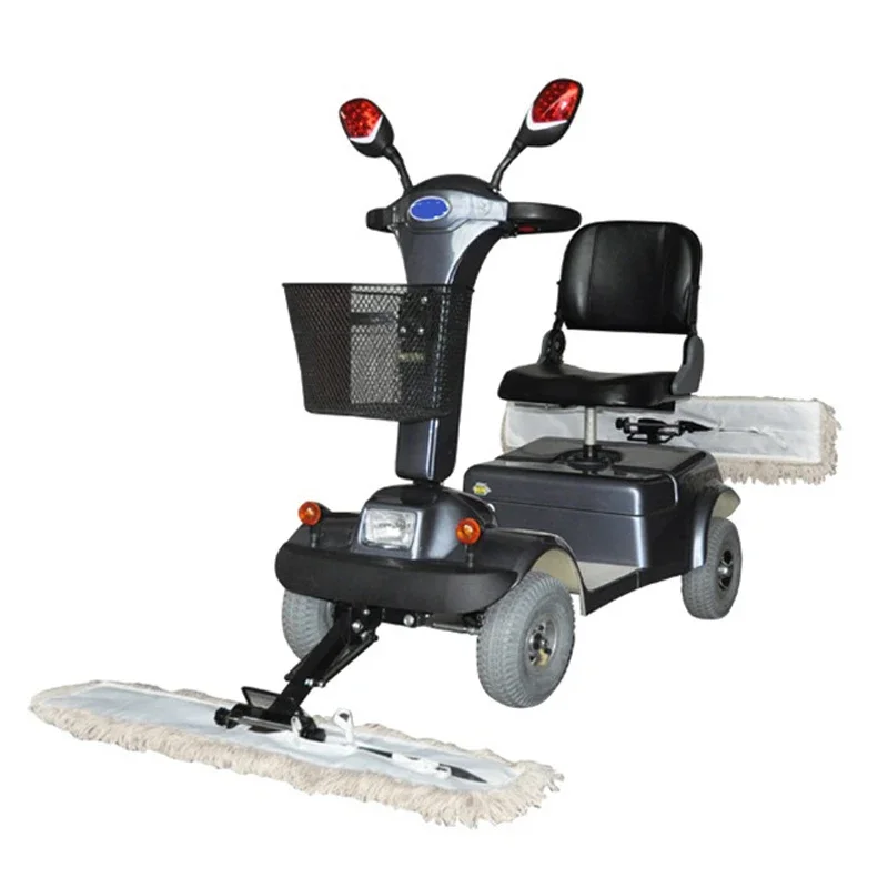 Commercial Garage Dirt Dry Dust Mop Floor Cleaning Tools Driving Three Wheels Dust Mops Machine