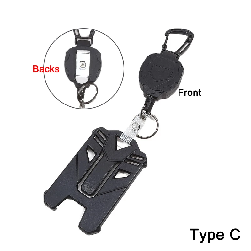 Abzeichenrolle Clip Kreditkartenhülle Ausziehbarer Ausweishalter Ausweisclip Heavy Duty ID-Halter-3 Style Bus Card Cover Case – Detail 5
