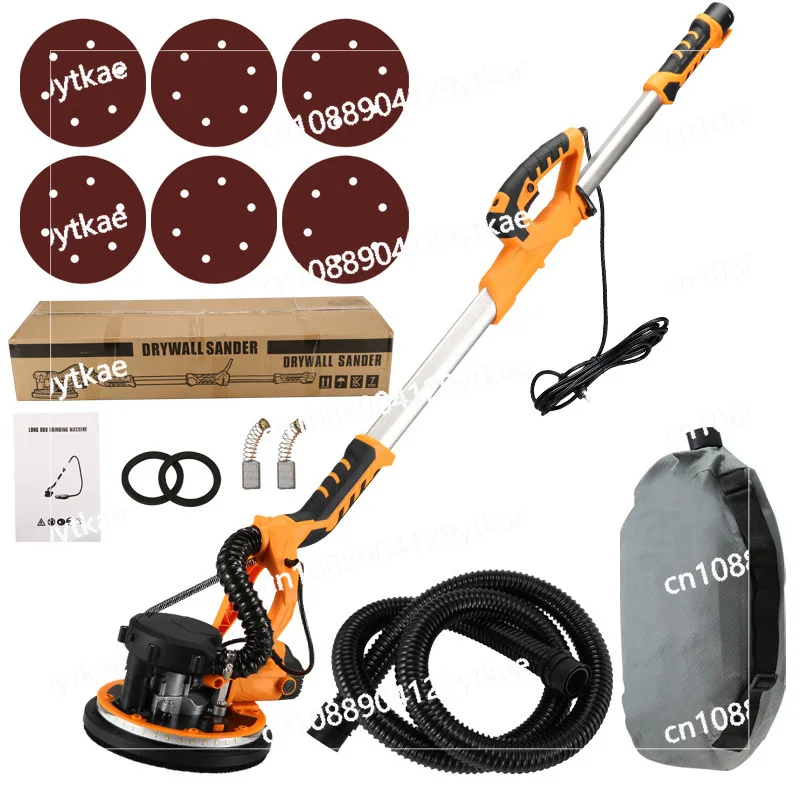 Wall Grinding Machine Electric Drywall Sander Putty Polisher Machine with Sanding Discs Extendable Handle LED Light