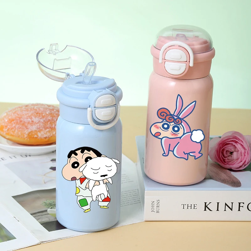 

500ml Crayon Shin-chan Thermos Cup 316 Stainless Steel Insulated Cup Girl Boy Portable Straw Water Bottles Kids Travel Cup Gift