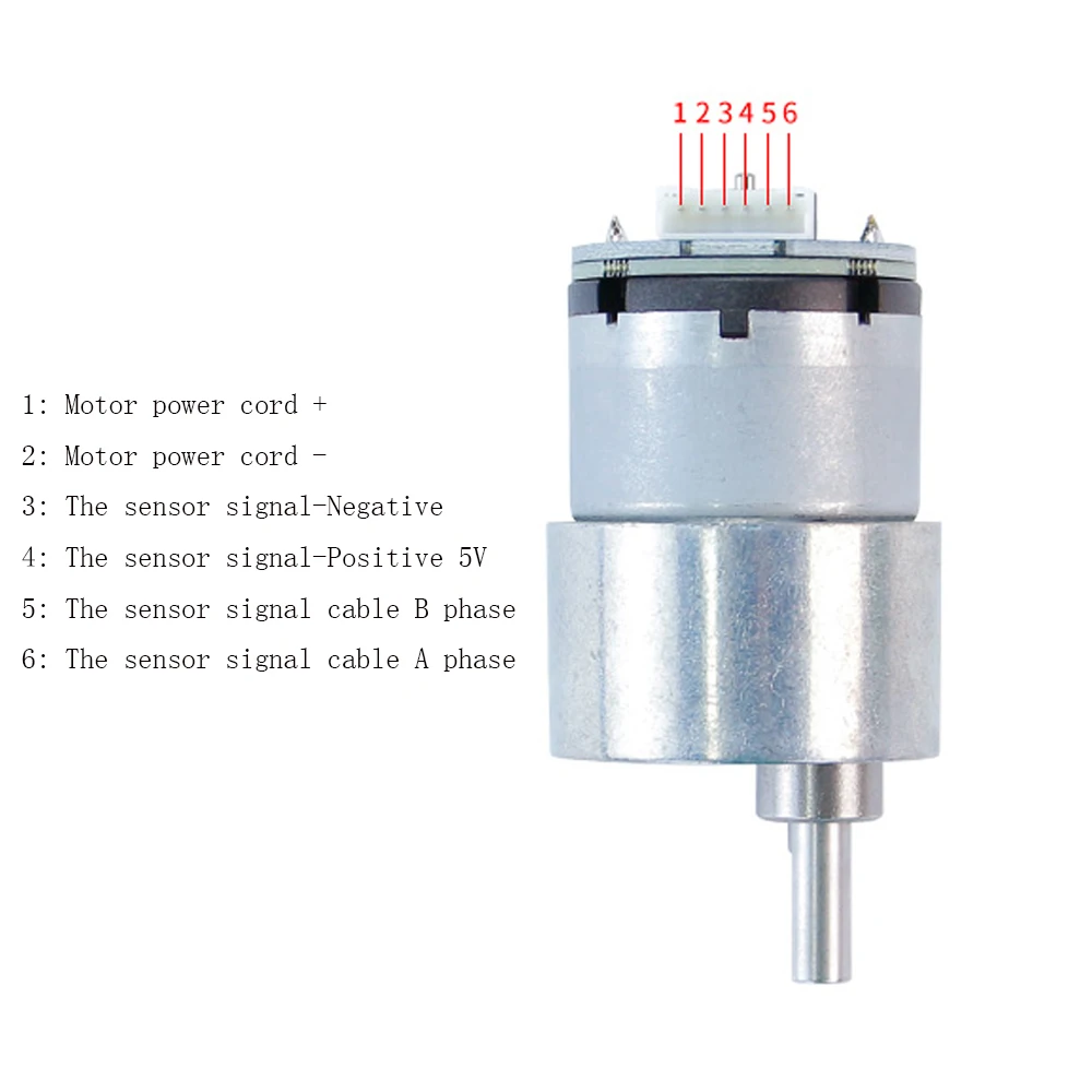 DC 12V 520 Encoder DC Geared Motor Brush Hall AB Phase Speed Measuring Code Motor High Power Large Torque Balance Trolley Motor