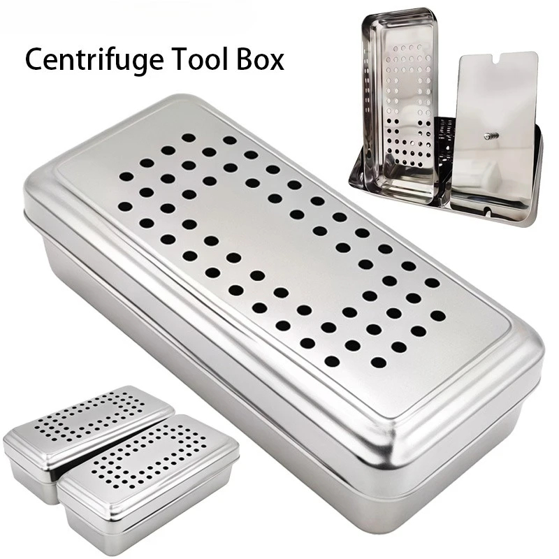 1Pcs Specialized Tool Box for Periosteal Centrifuges Dental Implant Membrane Press Box Stainless Steel, Heat-Resistant