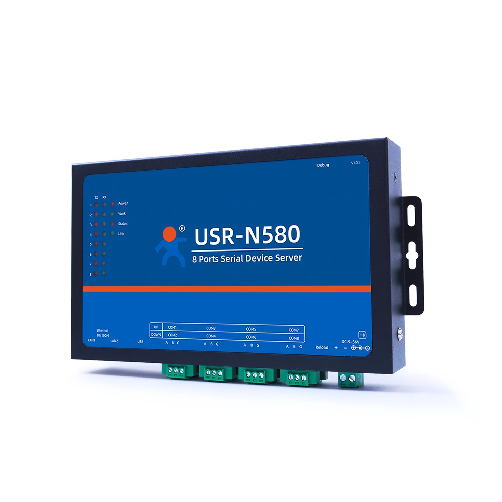 8 Rs485 Poorten Seriële Ethernet Converter Iot Server Van Modbus Gateway Rtu Naar Modbus Tcp USR-N580