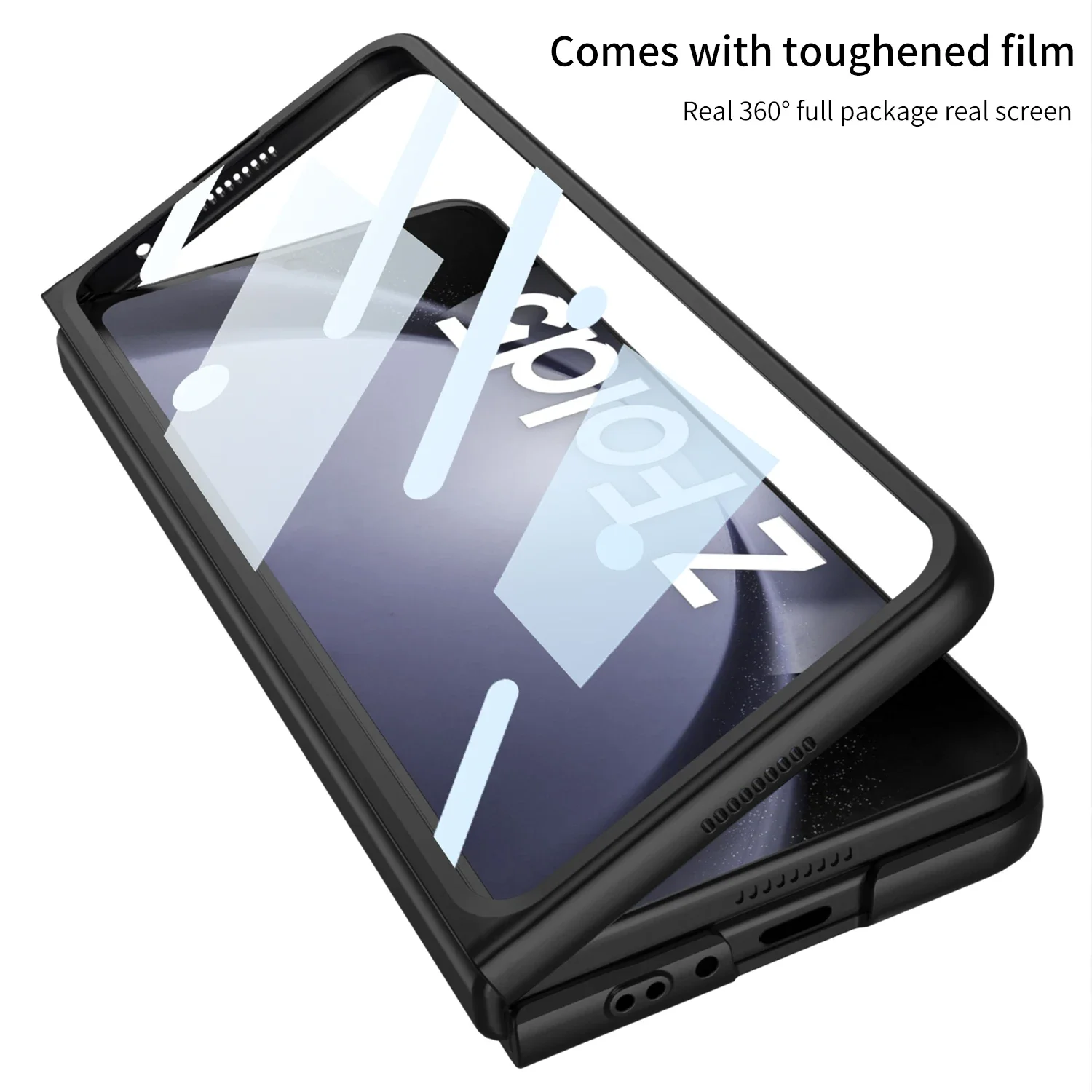 Ultra-thin Case for Samsung Galaxy Z Fold 5 Fold5 with Front Screen Film Protector All Inclusive Protective Fashion PC Cover