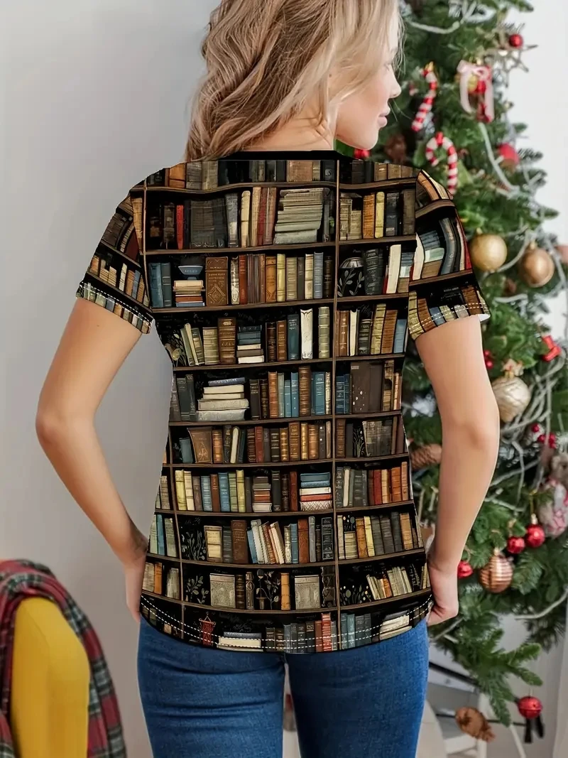 เสื้อยืดแขนสั้นพิมพ์ลาย 3D ขนาด PLUS ของผู้หญิง,หลวมและลำลอง,นุ่ม,สบายและระบายอากาศได้,เหมาะสำหรับกีฬากลางแจ้ง