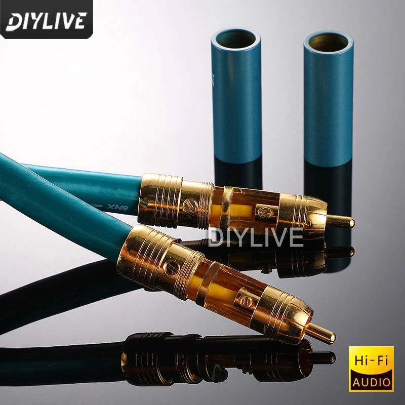 DIYLIVE-cable de señal de audio con núcleo cuadrado de cobre de alta pureza, cable de audio RCA, cable de loto doble, dinero disperso, Ortofon 8N