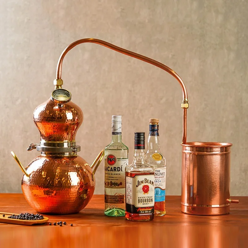 Household Small Copper Distiller Traditional Hydrosol Wine Distillation Equipment Pure Copper Liquor Purifier For Home Brewing