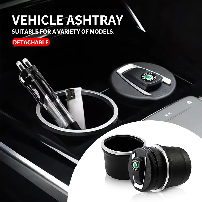 Tobacco Office Car Creative Ashtray Gift Cigar Ash Tray For Skoda Octavia A5 A7 1 Rapid Fabia Yeti Superb Car Accessories