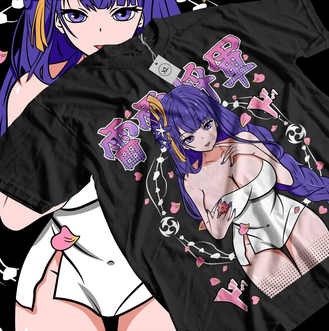 

Raiden Shogun T-shirt Genshin Impact Harajuku Kawaii Girl Anime Shirt All Size