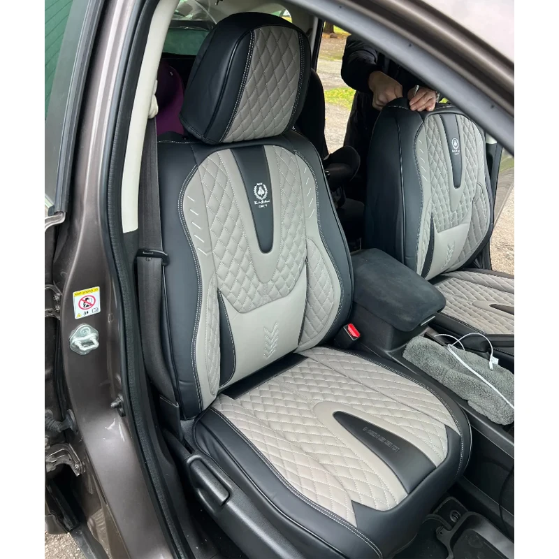 Only Front 2 Seats Universal Car Seat Covers for 90% Sedan SUV With Lumbar Support Artificial Leather