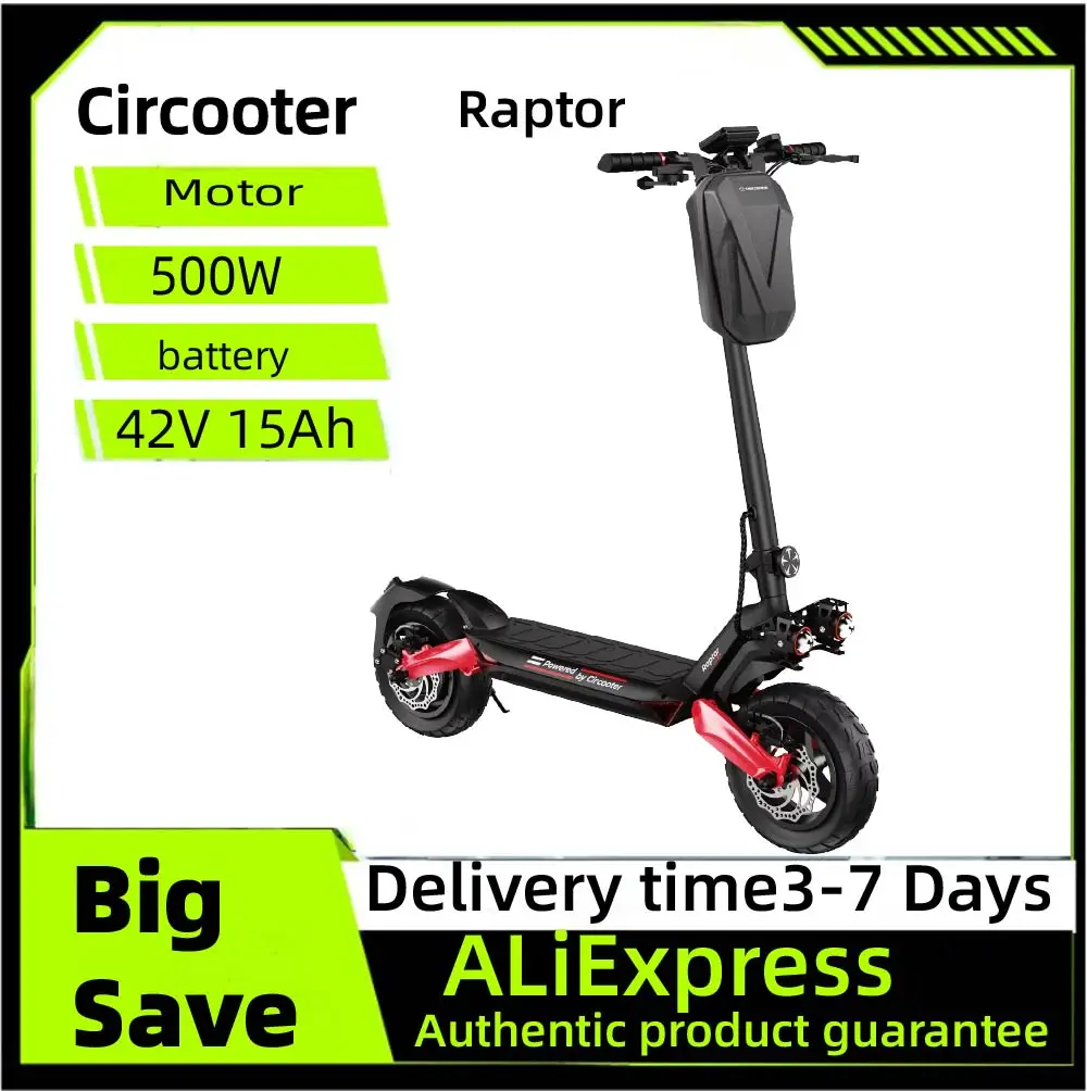 

Circooter Raptor pro adult escooter, 1600W motor, 48V 20AH folding E-scooter, 10-inch tire, E-mountain scooter, electric scooter