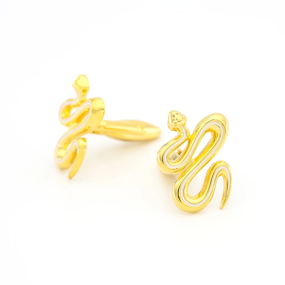 Krait Cuff Links For Men Snake Design Quality Brass Material Golden Color Cufflinks Wholesale&retail