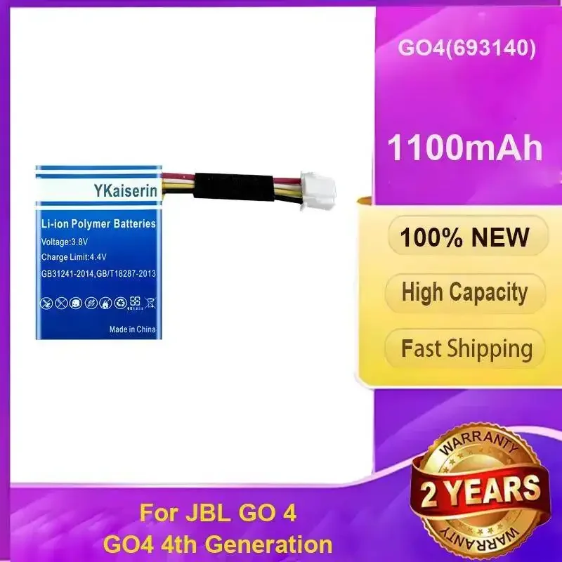 YKaiserin New Bluetooth Speaker Battery For Jbl GO 4 GO4 4th Generation GO4 693140 High-Capacity 1100mAh + tracking number
