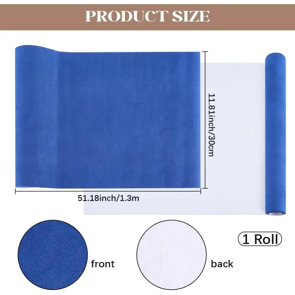 Book Cloth 51 x 11.8in Novel Binding Suede Surface Paper Back Dark Blue Bookcover for Notebook Album Scrapbooking Archival DIY