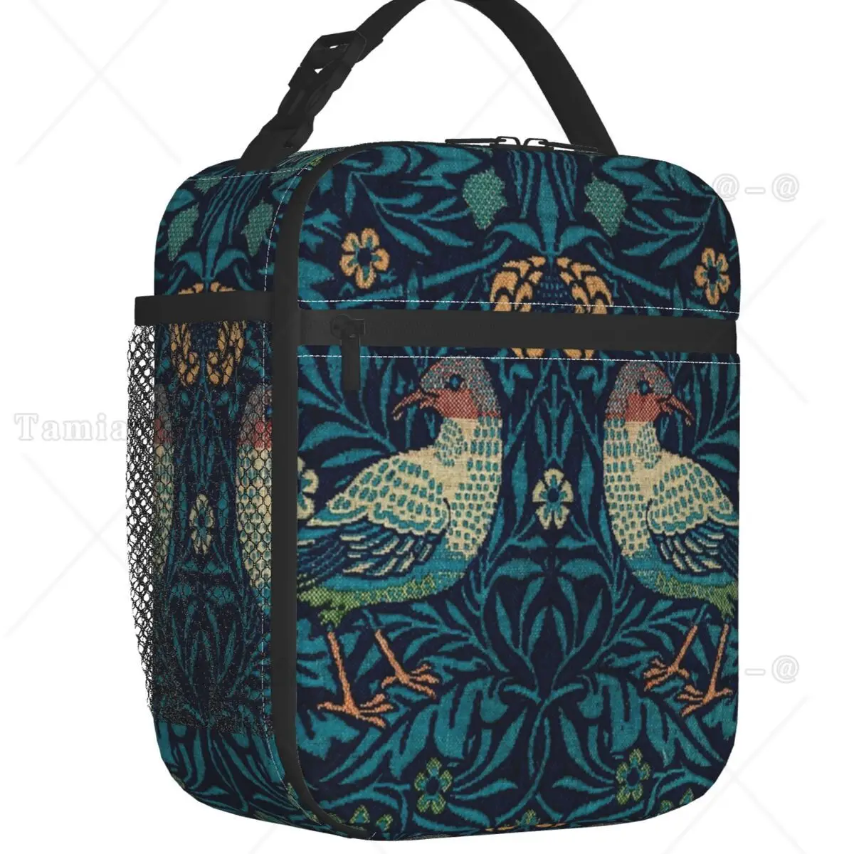 Custom Bird By William Morris Lunch Bag Women Cooler Thermal Insulated Lunch Boxes for Student School