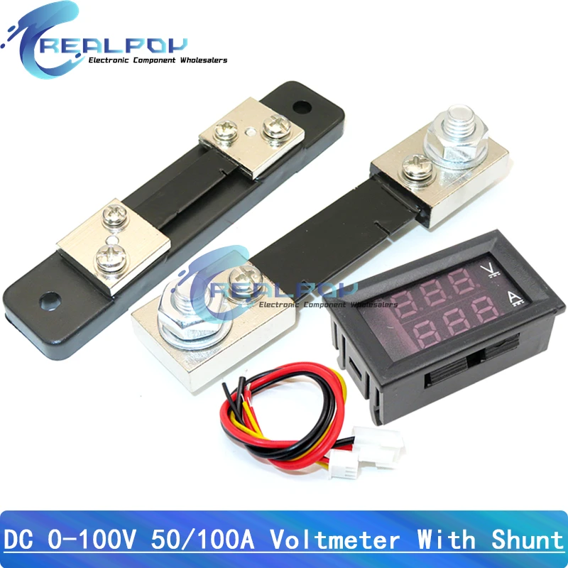 Mini Digital Voltmeter Ammeter DC 0-100V 50A 100A Amp Volt Voltage Current Meter Detector Tester 0.28\