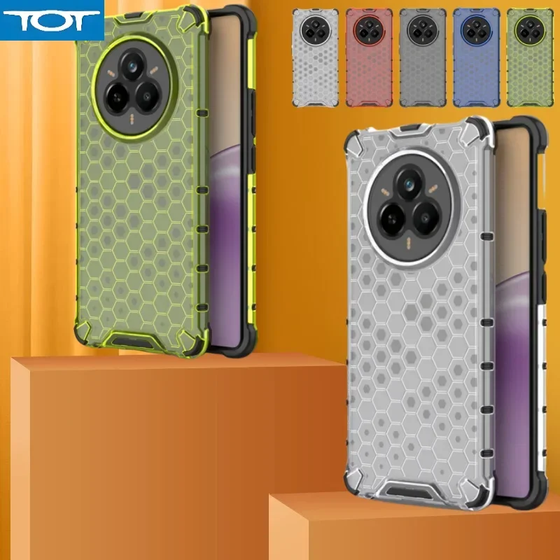 Realme 14 Pro 5G 소프트 TPU 범퍼 용 충격 방지 갑옷 케이스 Realmi Real me Realme14 Pro + Plus 5G Coque 용 하드 PC 커버 지우기