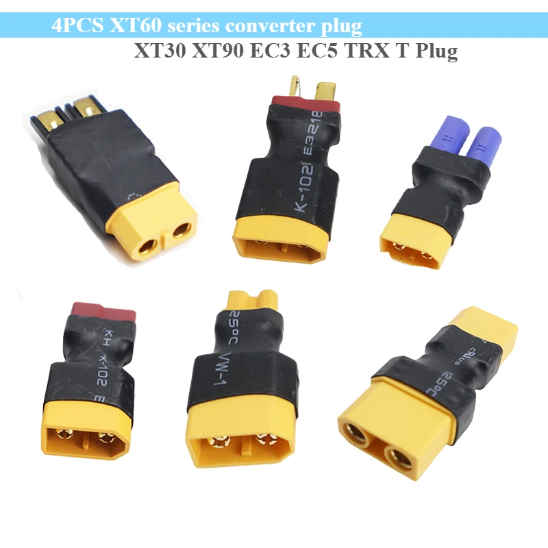 New 4PCS XT60 Series Converter Plug To XT30 XT90 EC3 EC5 TRX T Plug Female Male Adapter  Connector for RC Model Toy Renovation