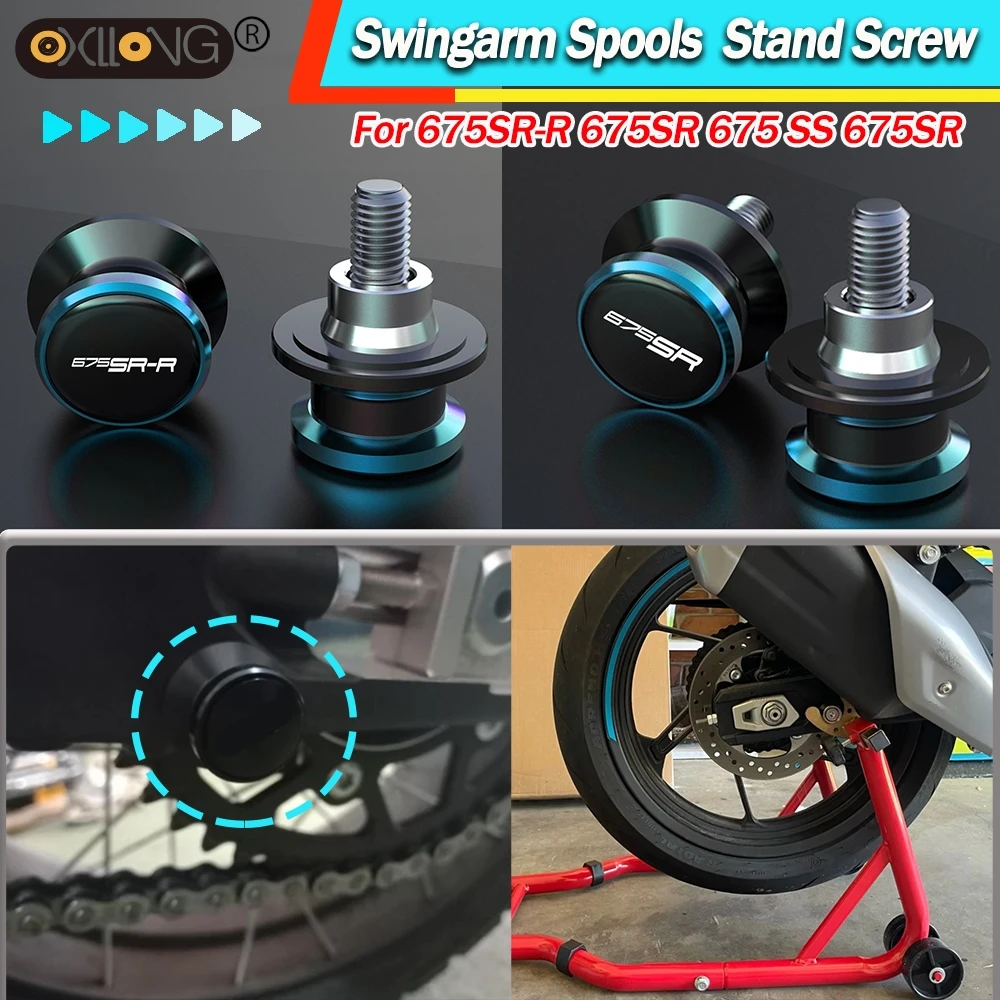 

For CFMOTO CF MOTO 675 NK 675 NK675 675SRR 675 SR-R 675 SRR 675SS 2024 2025 2026 10MM Swingarm Spools Rear Stand Screw Sliders