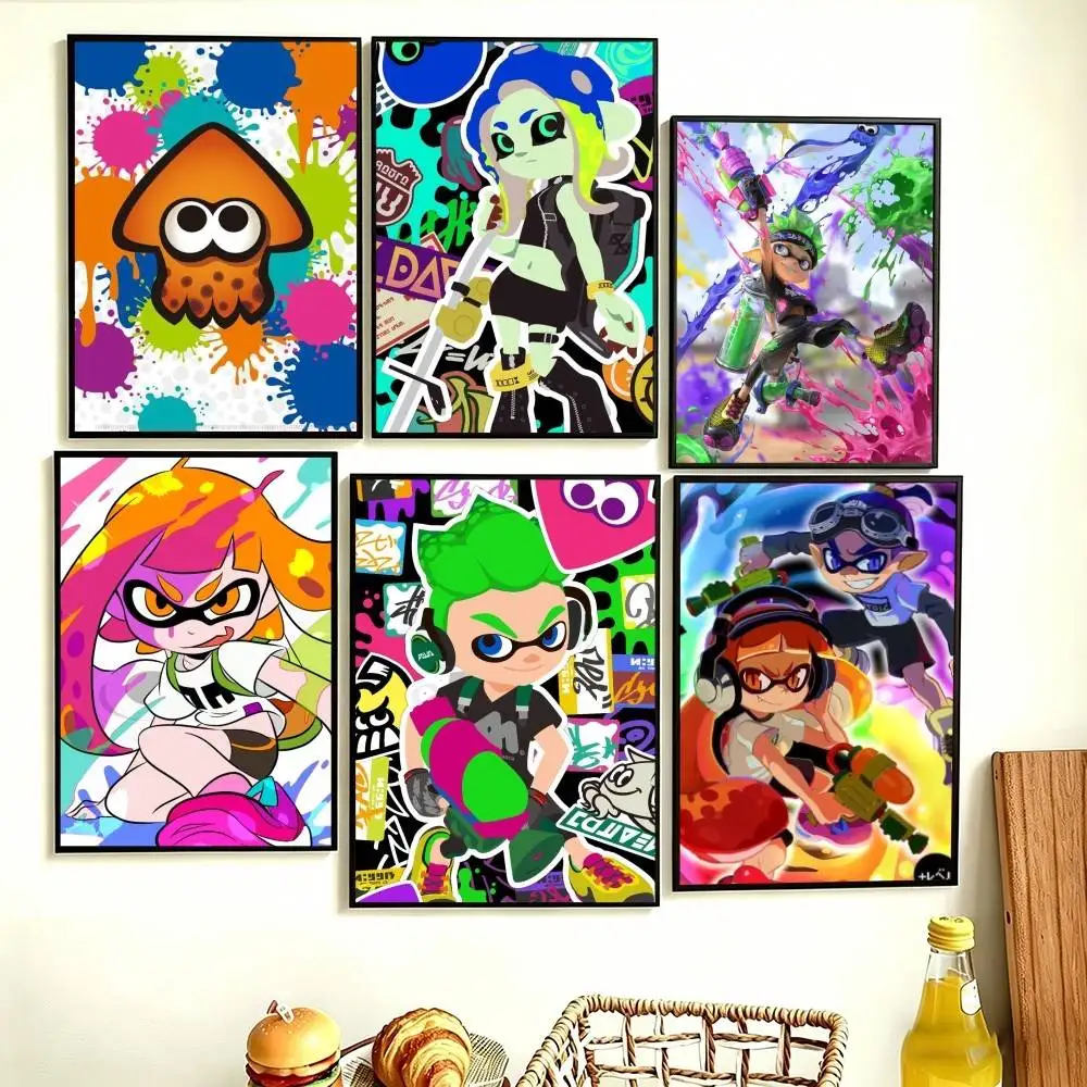 

Game S-SplatoonS Poster Perfect Space Sticker Self Adhesive for Office Home Theater Wall Art Decor Fancy Gift