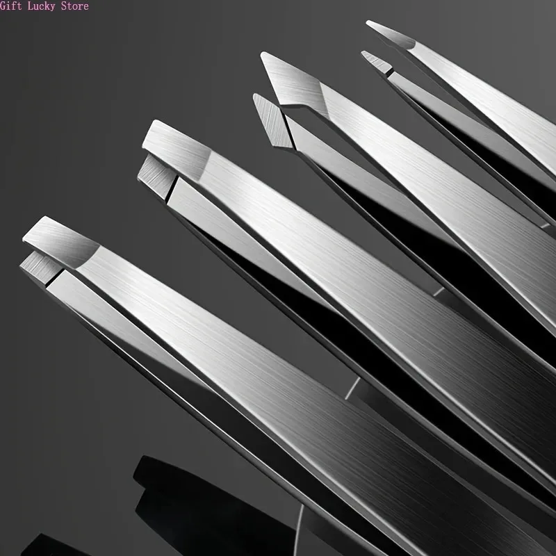 黒眉毛ピンセットステンレス鋼斜め先端脱毛メイクアップツールキットまつげエクステンション二重まぶたのアプリケーション