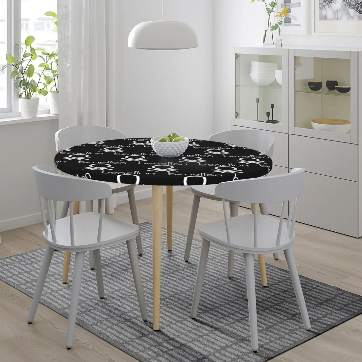 Benetton Formula Team 80s Collection Waterproof Round Tablecloth Oilproof Table Cloth for Kitchen Events Dining Table Cover