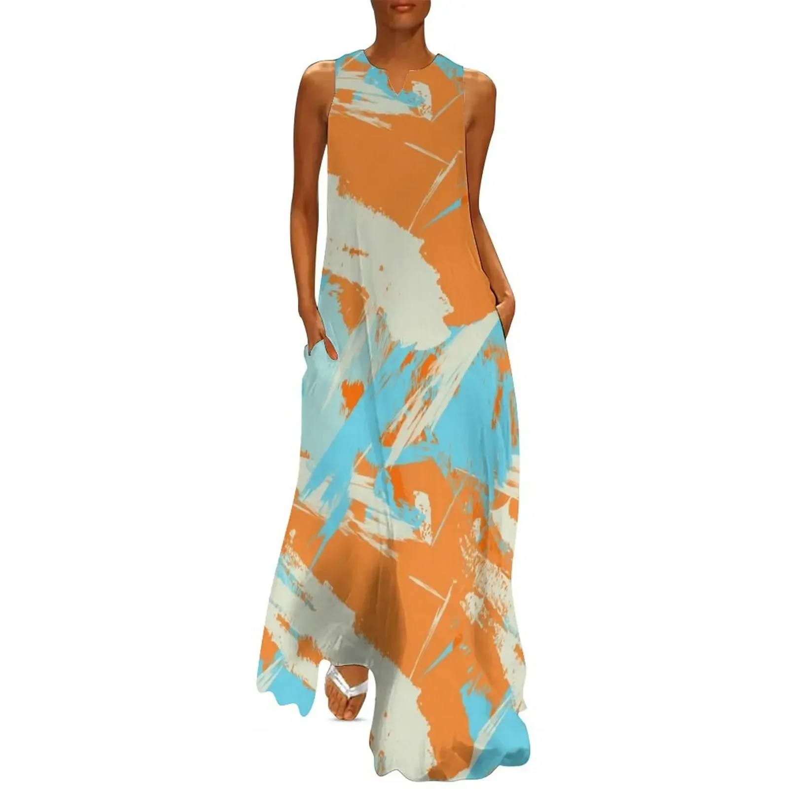 

Miami Vice Dolphin Orange Crush Long Dress women clothing 2025 new arrivals women's dresses luxury Party dresses clothes Dress