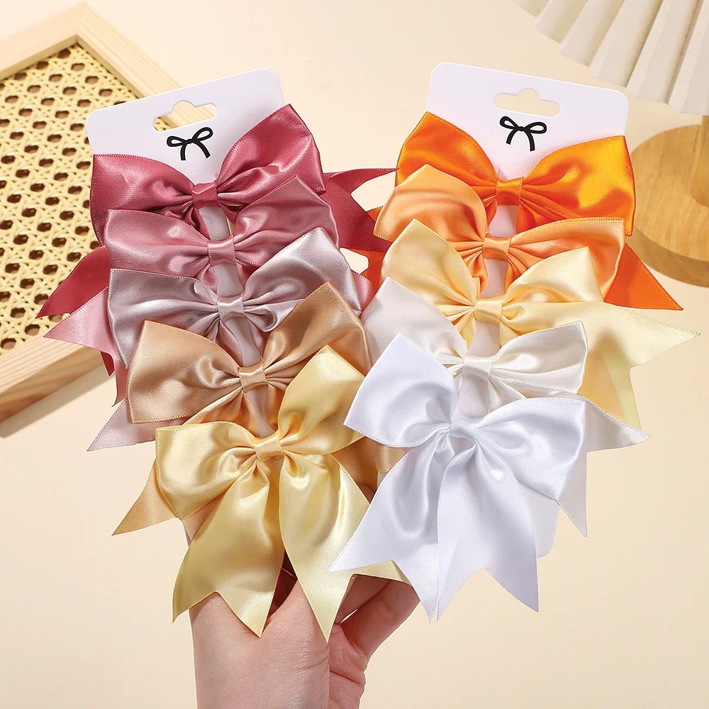 LOVEKIKI 5Pcs/Set 3.5inch Cheer Up Bowknot Hair Bangs Hairclip Girls Lovely Headwear Stain Boutique Baby Hair Accessories