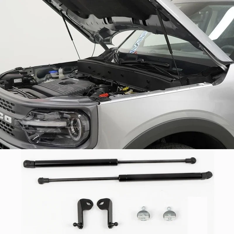 

Передняя опора капота двигателя для Ford Bronco 2021 2022 2023, стойки подъема, амортизаторы, газовые пружины, пружины, аксессуары для автомобиля