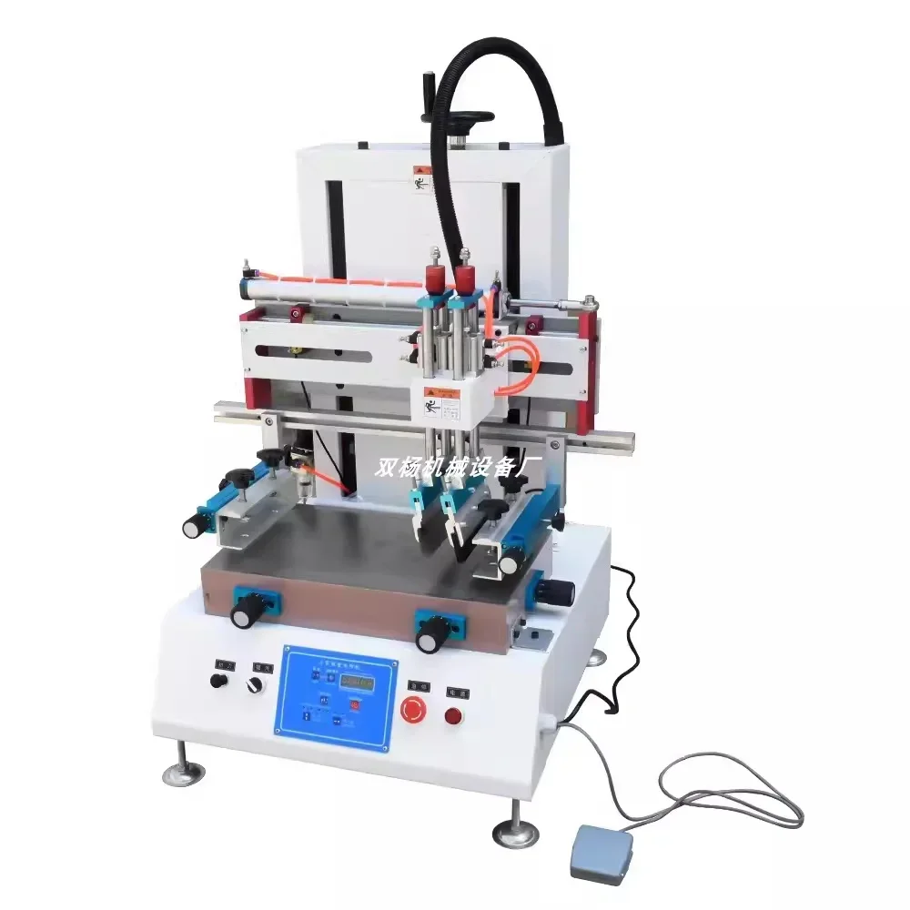 

(25*35cm) printing area Automatic Silk Screen Printing Machines with Suction Function, Plastic Bottle T-shirt, Flat Bed, Desktop
