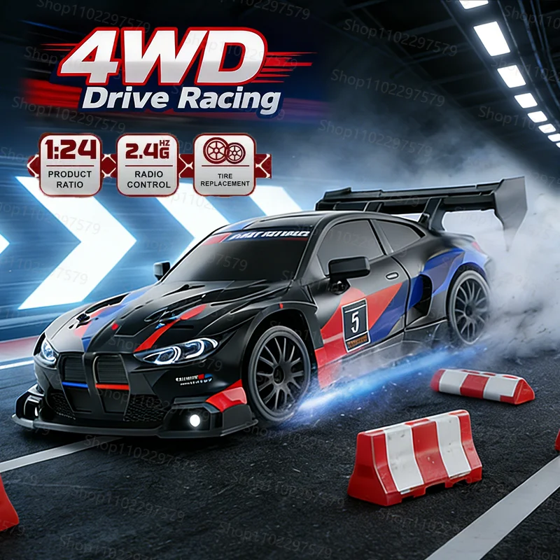 Nuevo Auto RC 4x4 2026, Escala 1/24, Alta Velocidad, Todoterreno, Fácil Control, Ideal para Principiantes, Batería de Larga Duración, Juguete de Regalo para Niños