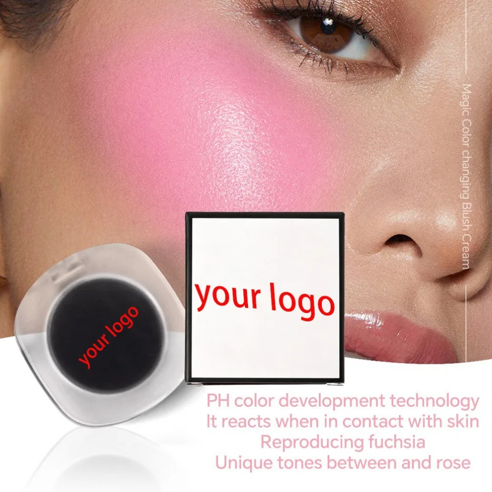 Black Thermochromic Blush Cream Buildable Natural Flush Cheek Tint Private Label Custom Logo Vegan Makeup Wholesale