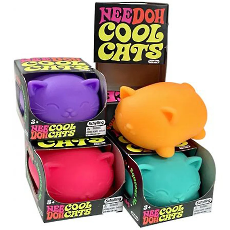 Needoh Cool Cats Funky Pup Squeeze Fidget Toy Soft Squish Ball Stress Relief Sensory Toy for Autism Anxiety Decompression Gift