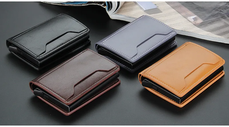 Business Magnetic Card Solt Case for Magsafe Functions Phone Case Card Holder Wallet Luxury PU Leather Men Slim Purses Pocket