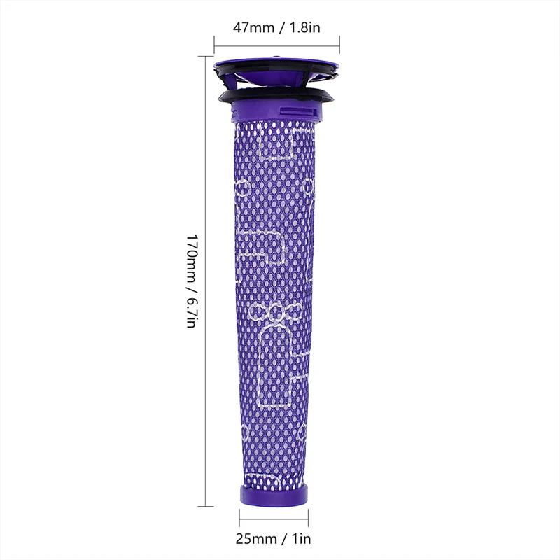 ชุดเปลี่ยนอุปกรณ์เสริมสำหรับ V6 Dyson/V7/V8/DC59แผ่นกรองก่อนล้างทำความสะอาดได้ชิ้นส่วนเครื่องดูดฝุ่นแผ่นกรอง HEPA ที่กรองอากาศ