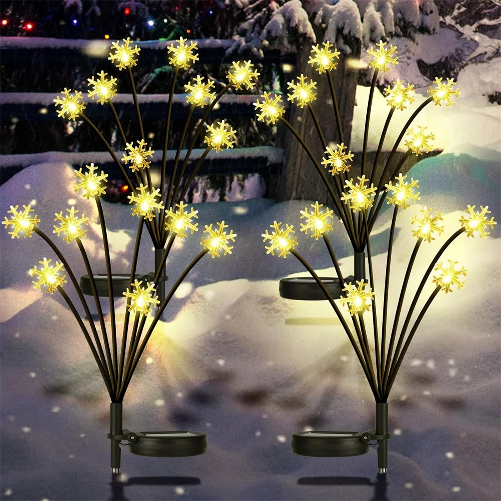 

Solar Christmas Decorations Solar Swaying Garden Lights with Snowflakes Solar Landscape Pathway Stake lights Firefly Lights 500