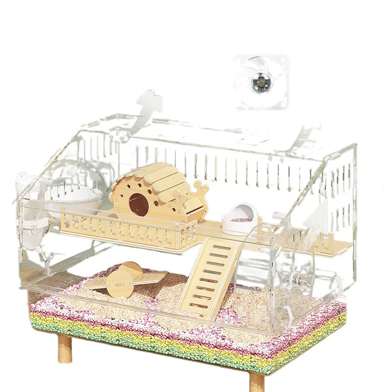 

Golden Bear Luxury Villa Hamster Cage Domestic Hamster Acrylic Guinea Pig Bed Hamster Accessories
