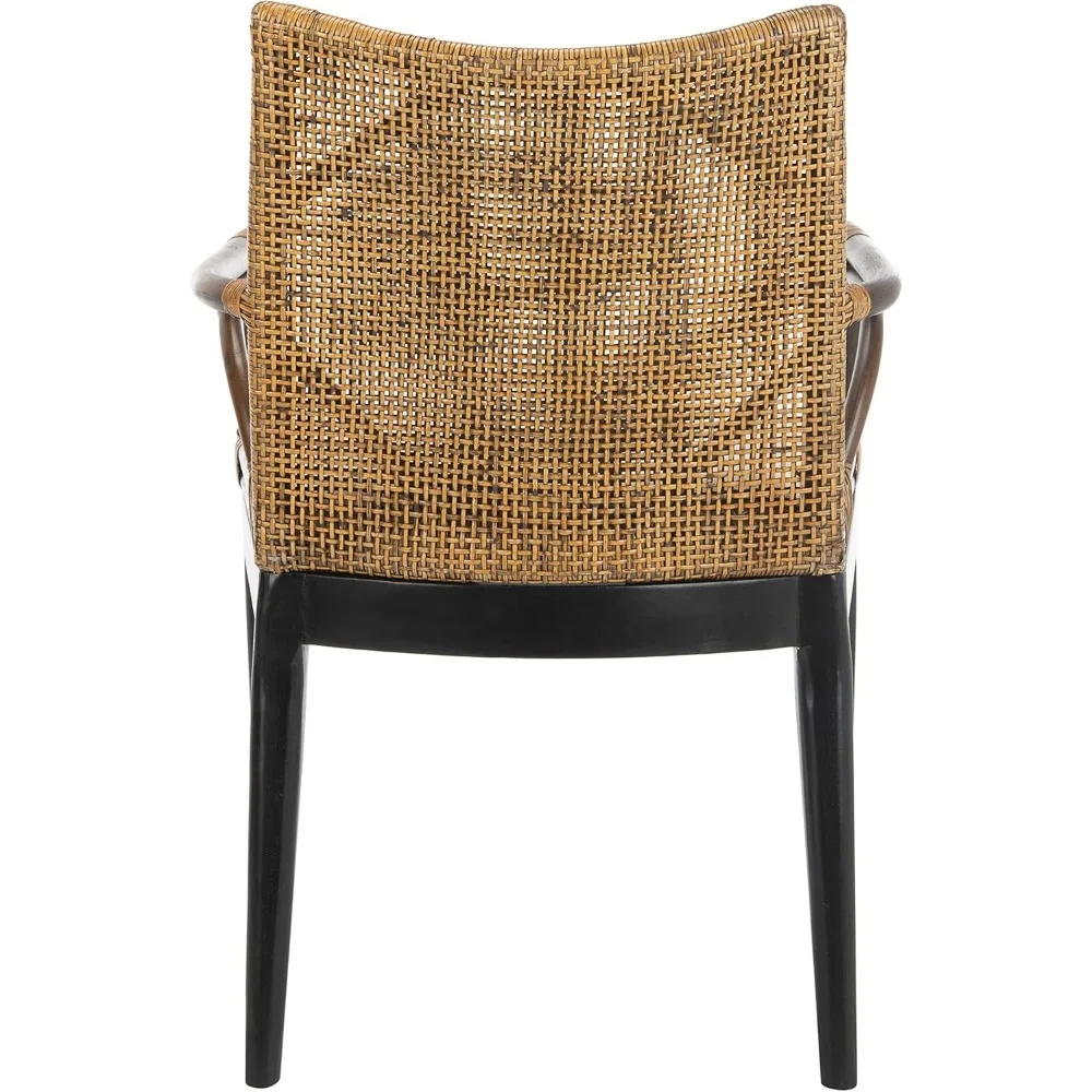 Rattan Woven Arm Chair, Brown/black, Arm Chair