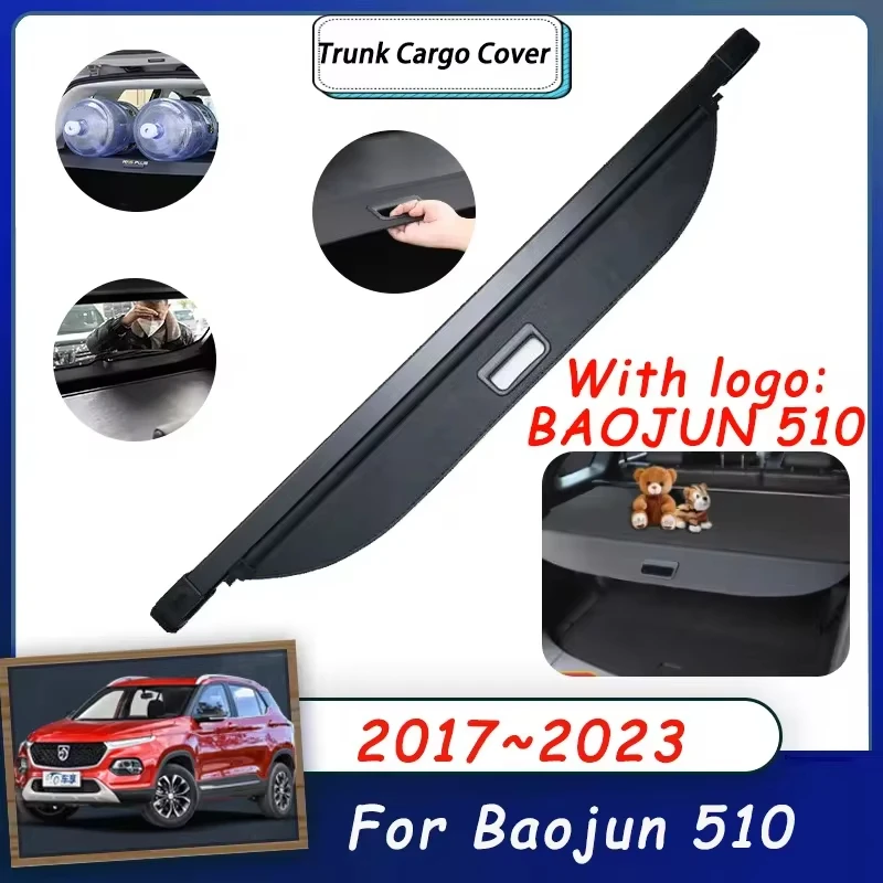 Car Trunk Cargo Covers For Baojun 510 Chevrolet Groove 2017~2023 Accessories Rear Boot Organizer Shades Shielding 2019 2021 2022