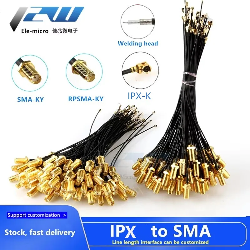 5 Piezas Cable Conector SMA, IPX a SMA-K Hembra a uFL/u.FL/IPX/IPX UFL a SMA Hembra RG1.13 Cable Antena RF Ensamblaje RP-SMA-K