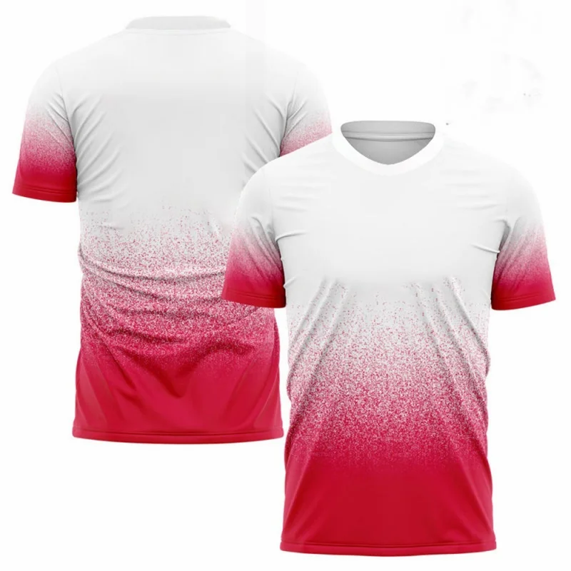 NEW Color Gradient Men's T-shirt Stripe Sports Pattern T-shirt Summer Round Neck Top Short Sleeve T-shirt