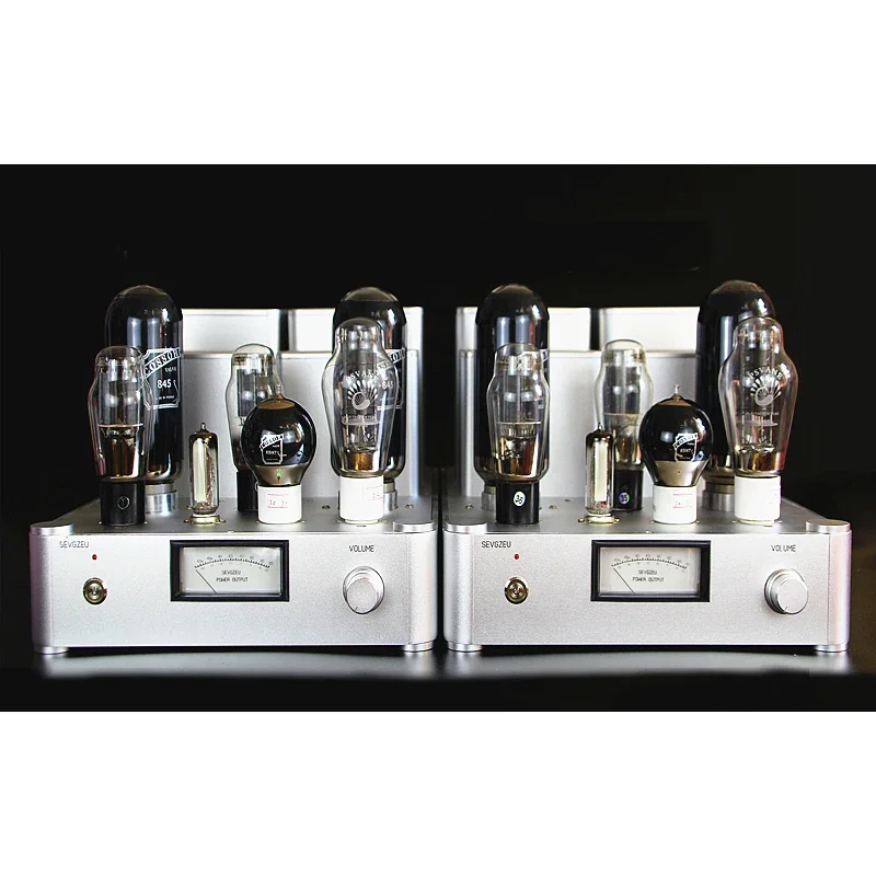 HiFi Vacuum Tube Mono Block Power Amplifier Dual Lamps rectifier 2A3/300B push 845 Internal Silver Cable Single-end Class A 50W