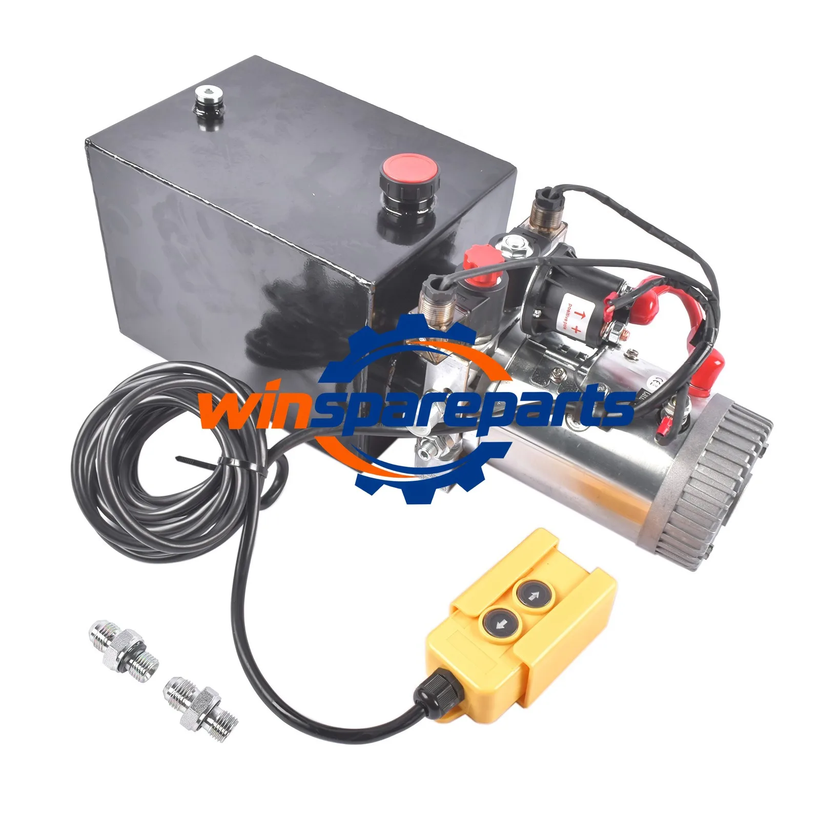 8 Quart/2 Gal Double Acting Hydraulic Pump Dump Trailer 12V DC 1.6kW Power Unit