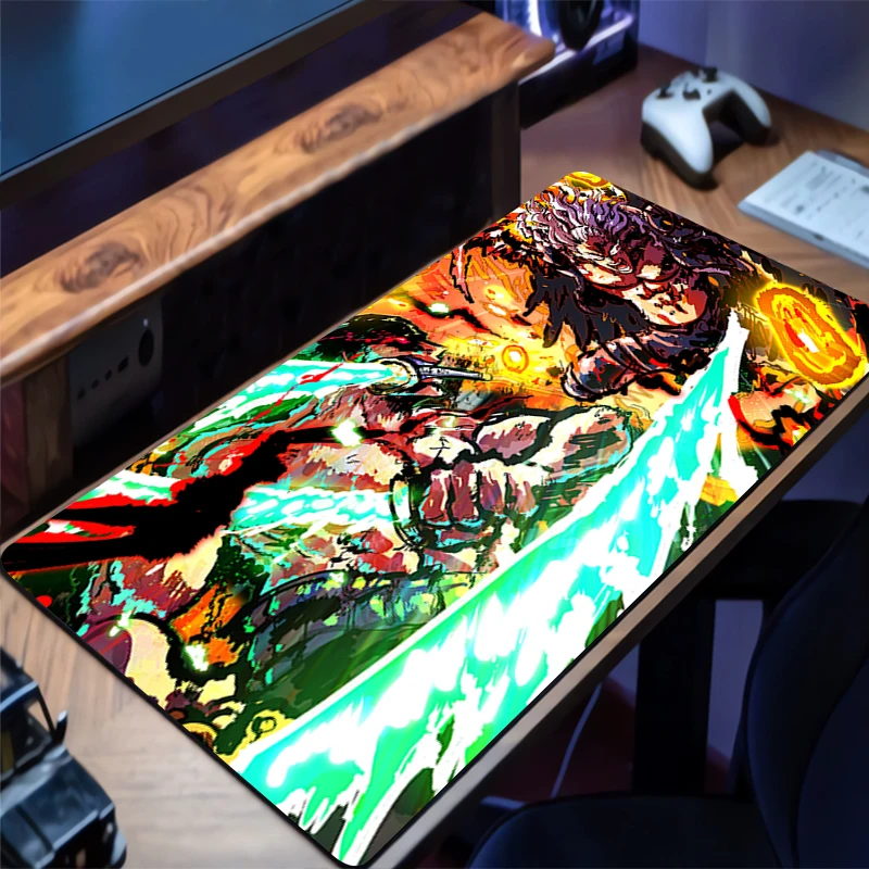 

Mouse Pad Anime Non-Slip Rubber Mousepad Soft Office Desk Mat Gaming PC Accessories Large One Piece Zoro Gamer HD Keyboard Mat