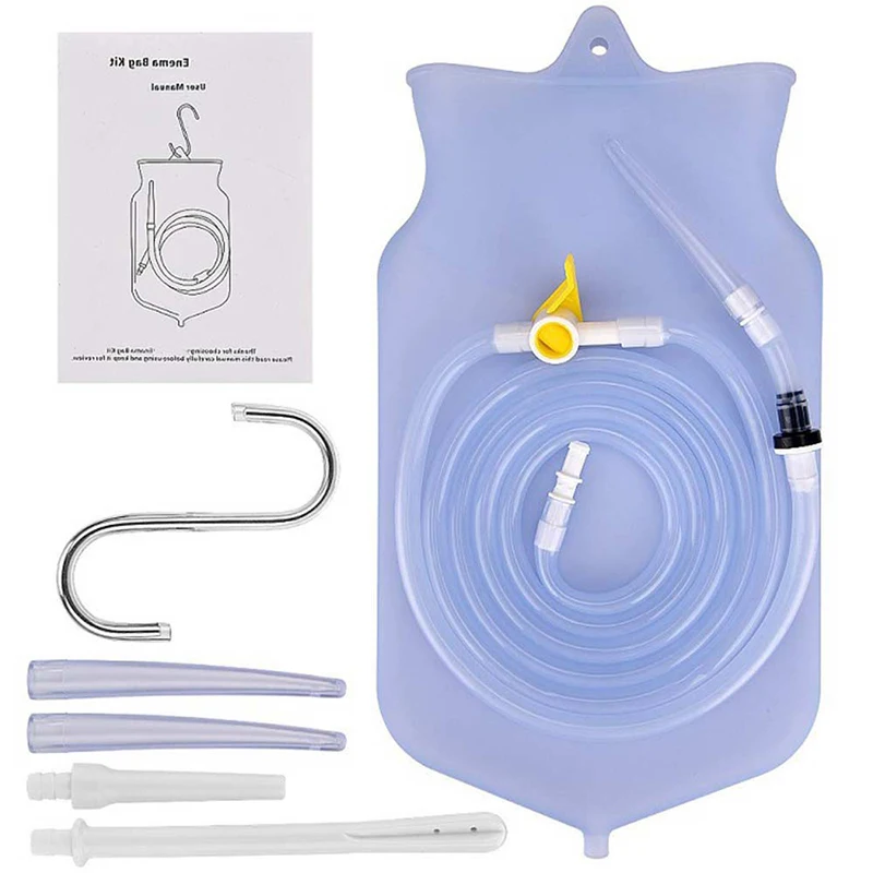 Coffee Enema Bag Bidé Kit Silicone Reutilizável Colon Água Limpeza Enteroclysm Desintoxicado Sacos Intestinais Vaginal Lavagem Anal 2L