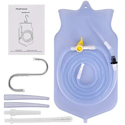 Sac de Lavement Réutilisable en Silicone pour le Café, Kit de Bidet, Eau, Nettoyage du Côlon, Poignées d'Enteroclysme, Sacs d'Ongaux Oxydés, Lavage Vaginal et Anal, 2L