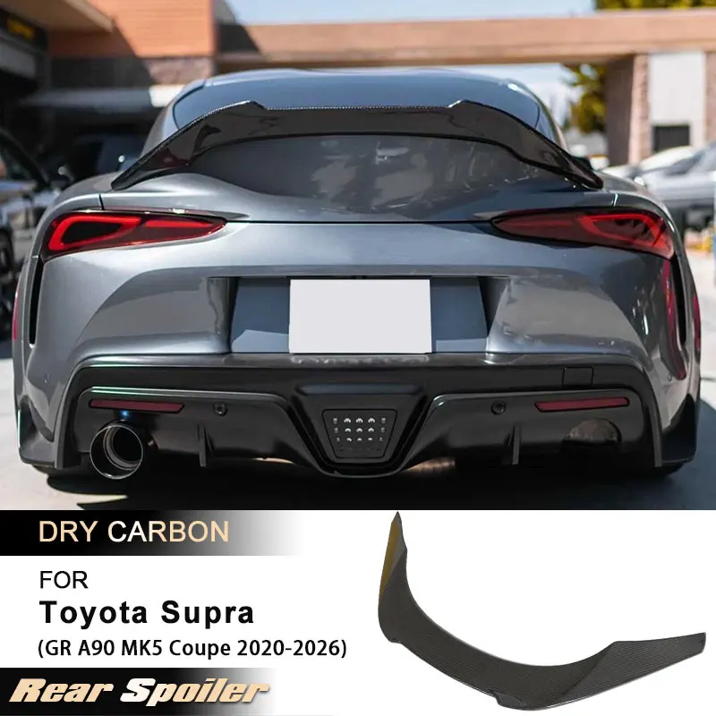 Car Rear Trunk Spoiler Wings for Toyota Supra GR A90 MK5 Coupe 2020-2026 Racing Rear Spoiler Boot Wing Lip Prepreg Dry Carbon
