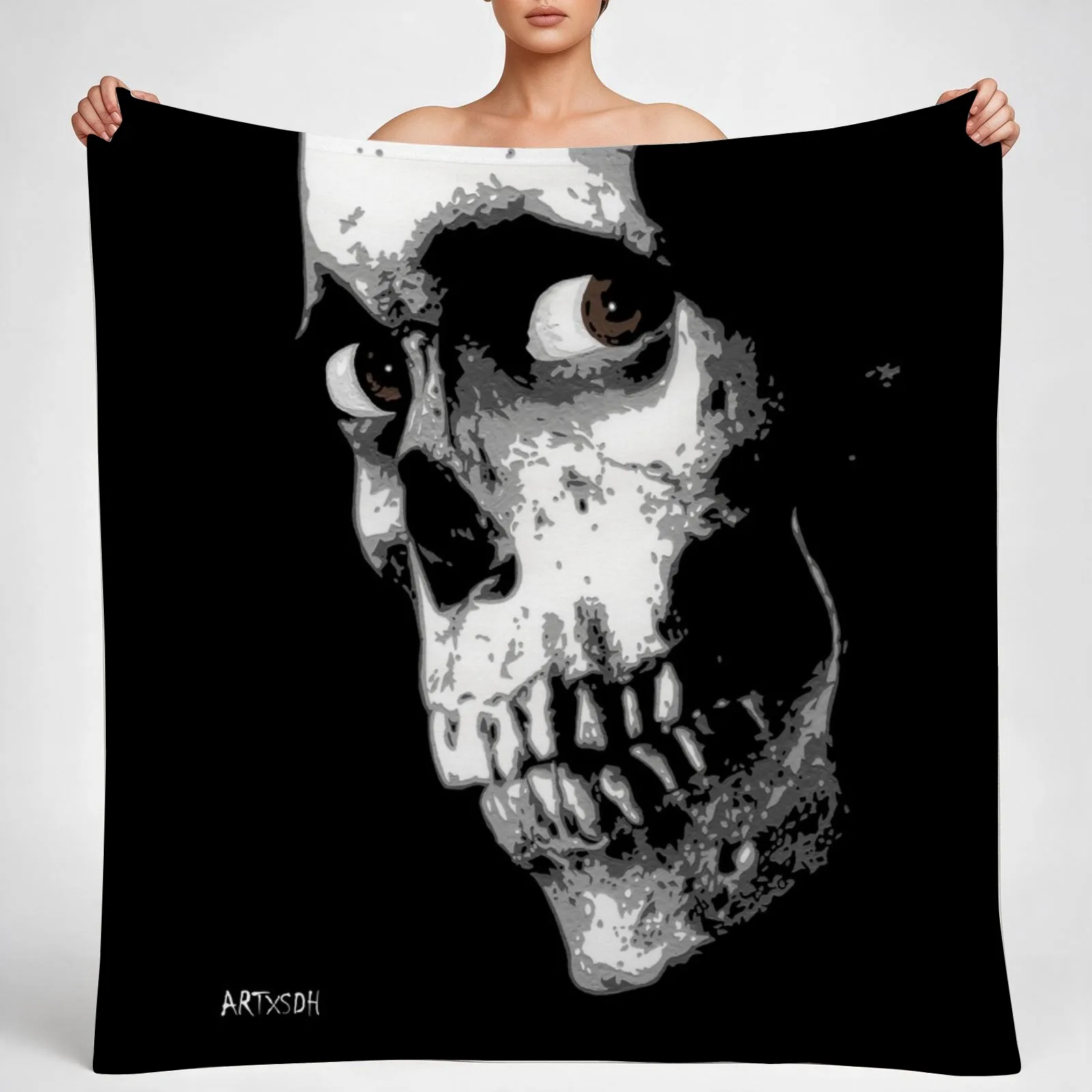 Evil Dead II Skull Throw Blanket couch cozy soft plush fuzzy picnic outdoor blanket
