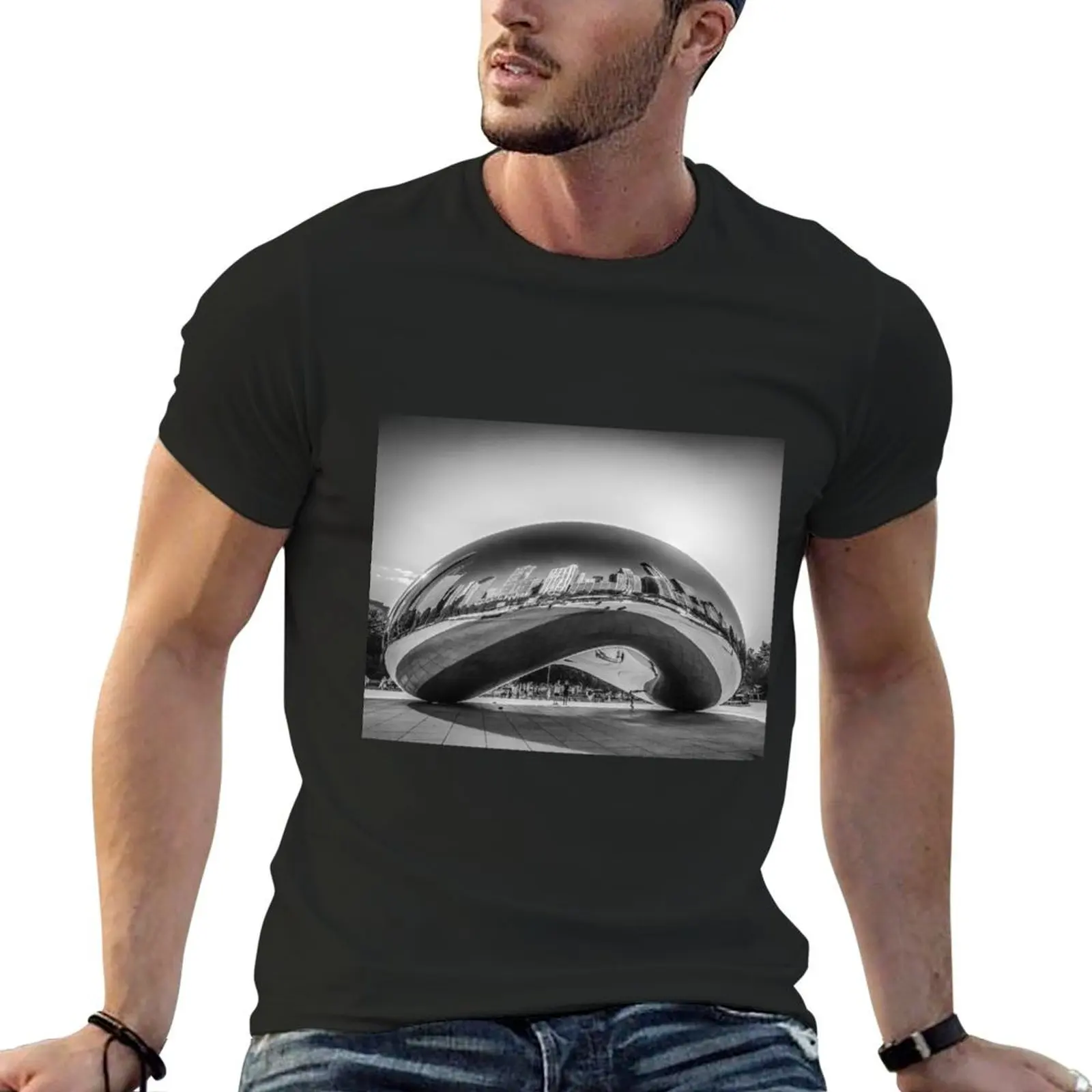 

The Chicago Bean T-Shirt vintage anime shirt street wear fitted t shirts for men